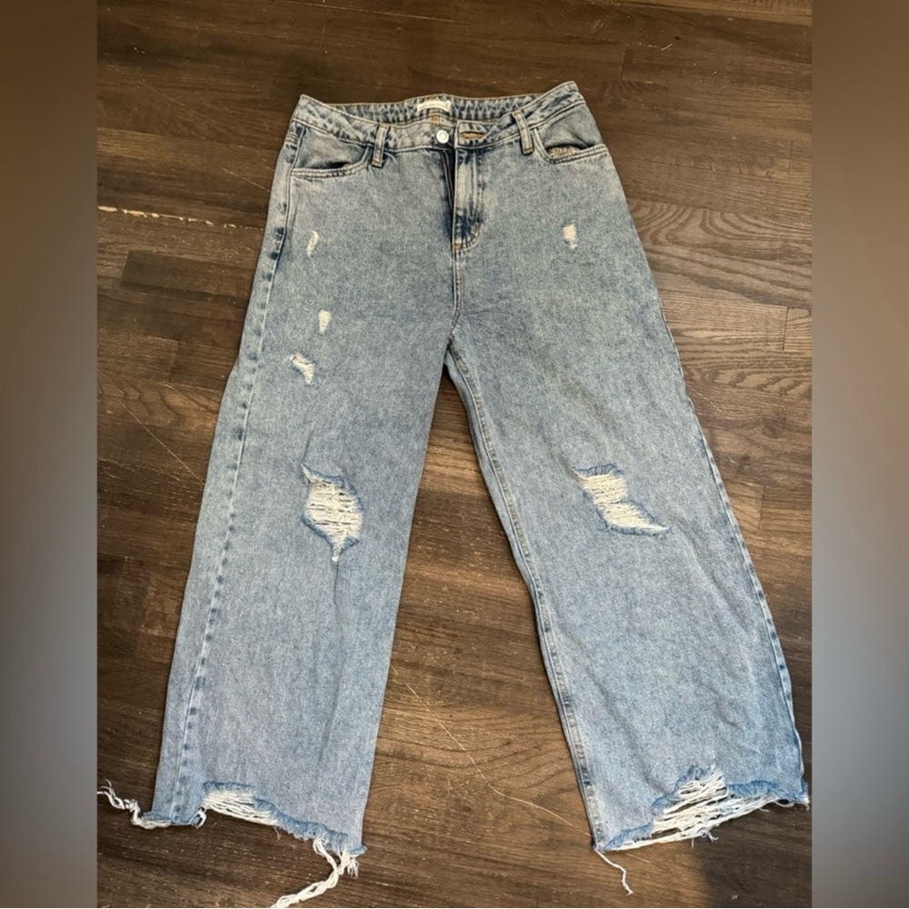 Avec Les Filles size 29 wide leg distressed jeans, from Anthropologie